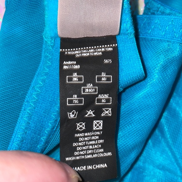 Blue/teal Panache Andorra bra 28G UK - Picture 2 of 6